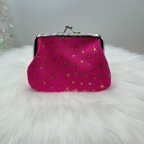 Star Print Jean Coin Purse in red - Picture 1 of 4